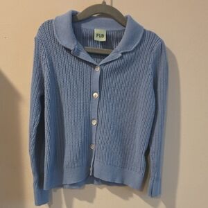 Fub Brand Kids Boys Blue Long Sleeve Knit Sweater Size 6